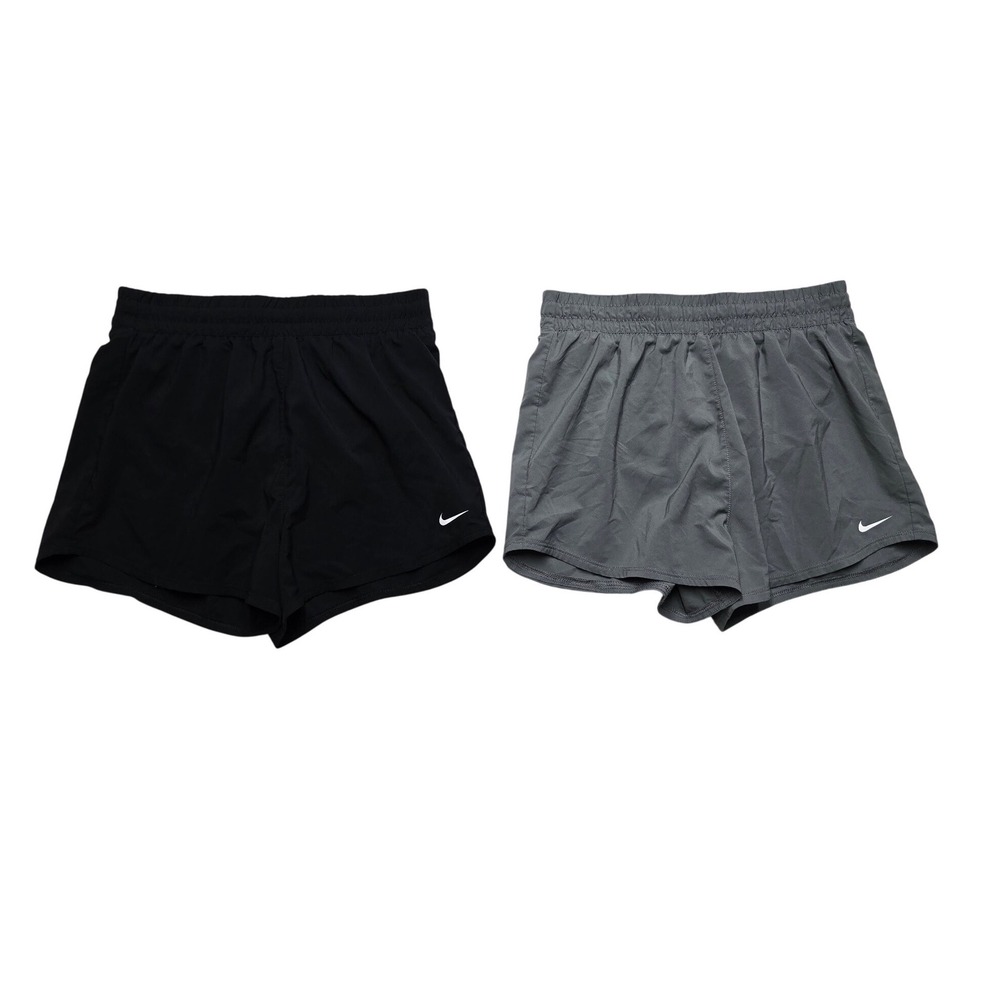 Nike Dri-FIT Running Shorts 2 Pack Black Grey Athletic Gym Womens XL